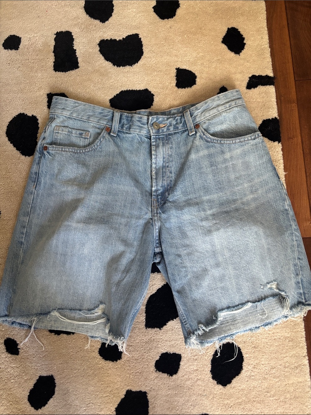 Zara  Light Blue Denim Cutoff Bermuda Shorts size 10